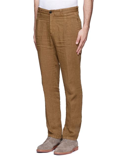 Lyst - Armani Linen Pants in Brown for Men