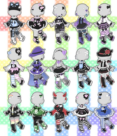 Pastel + Goth Outfit Adoptables (closed) by Horror-Star | Pastel goth outfits, Drawing clothes ...