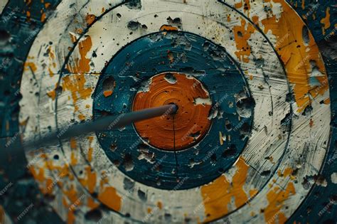 Premium Photo | Vintage archery target with Bullseye Arrow