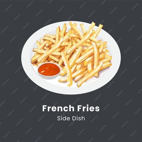 Premium Vector | Vector illustration hand drawn french fries with ketchup