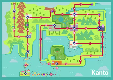 I remade the Kanto Region map using the Generation 8 style! Hope it looks good! ^^ : r/pokemon