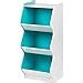 Amazon.com: IRIS USA KSBS-3BLU 3 Tier Curved Edge Storage Shelf, 3 Shelves, White/Blue : Home ...