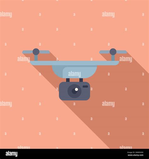 Big camera drone icon flat vector. Vehicle cinema. Aero filming 4k Stock Vector Image & Art - Alamy