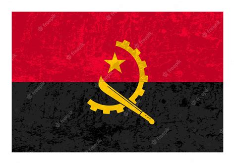 Premium Vector | Angola grunge flag official colors and proportion ...