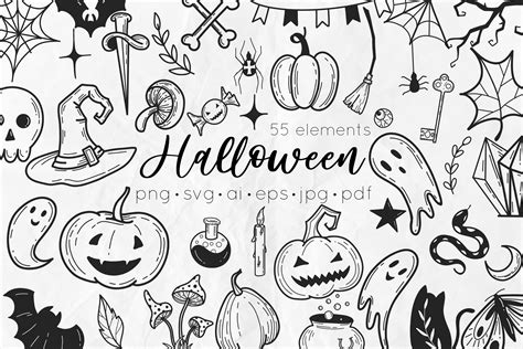 Spooky Doodles | Halloween SVG Clipart - Design Cuts