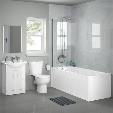 Basic range family bathroom suite with vanity unit to avoid need for ...