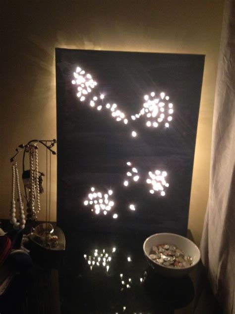 My "starry night" night light made out of Christmas lights and canvas all lit up | Christmas ...