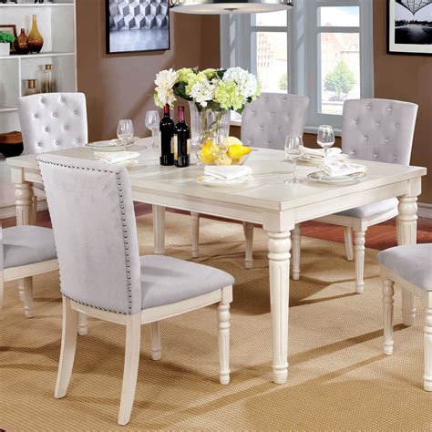 Distressed White Dining Table And Chairs / White Distressed Dining Table Ideas On Foter / 7ft ...