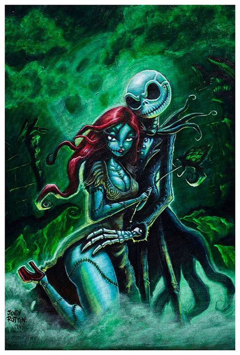 Jack and Sally by Joey Rotten Fine Art Print Skellington | Nightmare before christmas tattoo ...