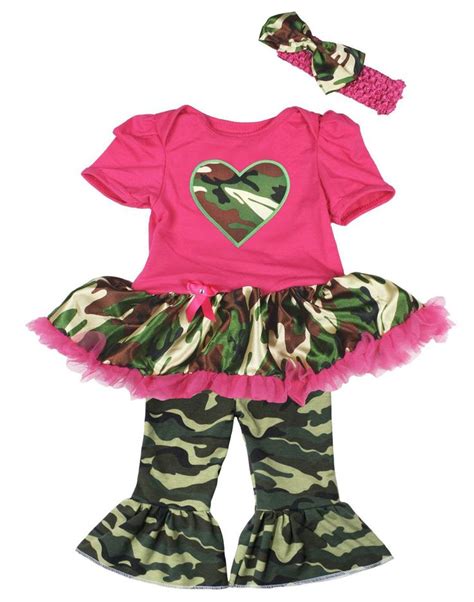 Camouflage Baby Dress Camo Heart Hot Pink Bodysuit Tutu and Pants Set Nb18m 1218 Months| Baby ...