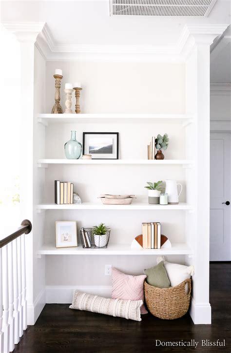 DIY Wall to Wall Floating Shelves - Domestically Blissful