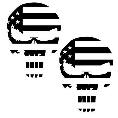 Jeep punisher skull flag Body Decal Sticker OEM New 2pc Wrangler ...