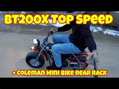 Coleman BT200x mini bike top speed is 18 to 26 mph - YouTube