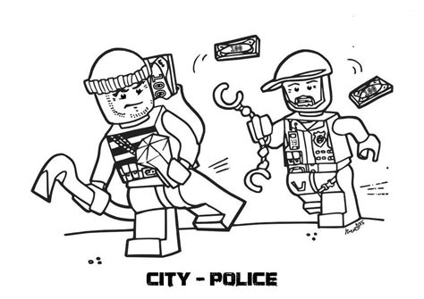 Printable Coloring Pages Lego City Robber