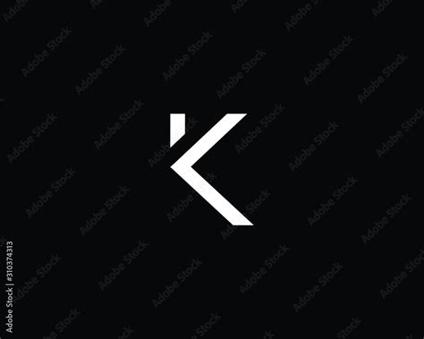 Minimalist Letter K Logo Design , Editable in Vector Format in Black and White Color Stock ...