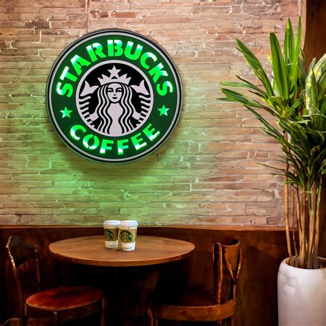 Starbucks Coffee Logo Sign, Starbucks Neon Sign, Starbucks Light Wall ...