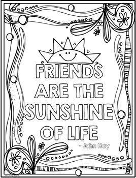 Friendship Coloring Pages | Friendship Posters | 10 Fun, Swirly Designs