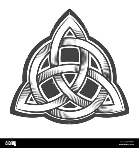 Tattoo of Celtic Trinity knot Triquetra isolated on white. Vector ...