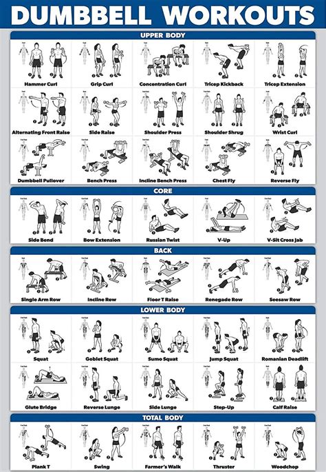 Mark Dumbbell Workout Chart Exercise Poster Perfect to Build - Etsy ...