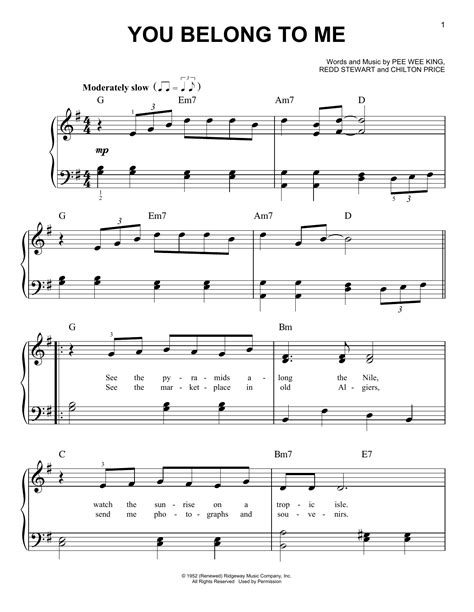 You Belong To Me | Sheet Music Direct