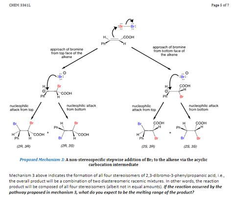 Proposed Mechanism 1: Addition of bromine to | Chegg.com