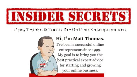 Insider Secrets • Tips, Tricks & Tools for Online Entrepreneurs