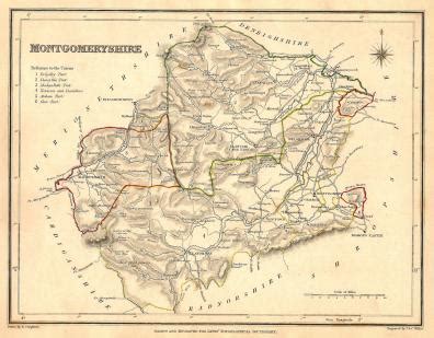 Montgomeryshire Powys Wales antique map published 1835 – Maps and ...