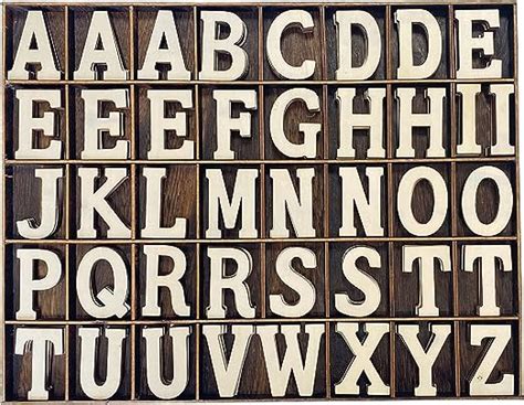 Amazon.com: 205 Pieces 2 Inch Wooden Letters Wood Alphabets for Crafts,Organized with Extra ...