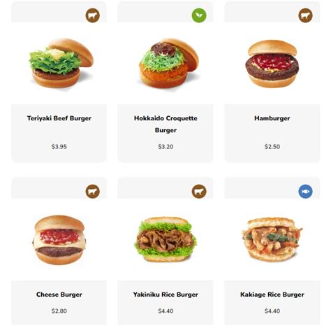 MOS Burger Menu Price Singapore 2023 - Singapore Restaurant Menu Promotions & Deals