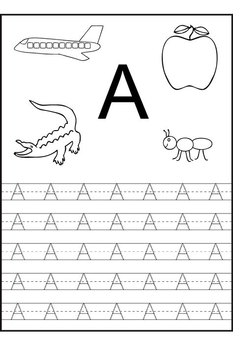 Trace the Letter A Worksheets | Activity Shelter