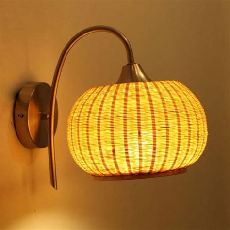 Bamboo Wicker Rattan Fruit Shade Wall Light By Artisan Living | Wall lights, Vintage sconce ...