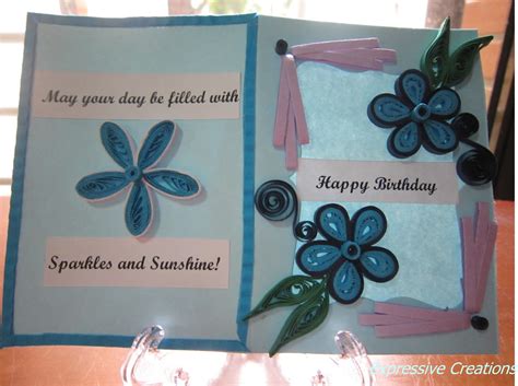 Paperie Expressions: Quilled...Blue Birthday card.