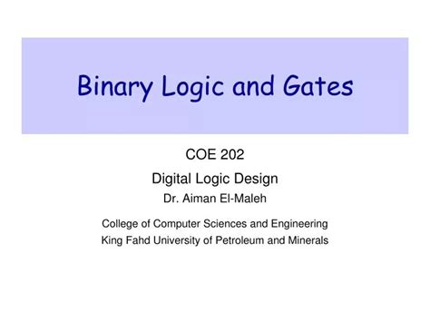 PPT - Binary Logic and Gates PowerPoint Presentation, free download - ID:2415371