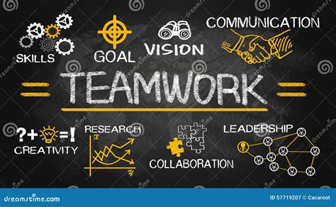 Teamwork Concept Chart with Business Elements Stock Image - Image of collaboration, analysis ...