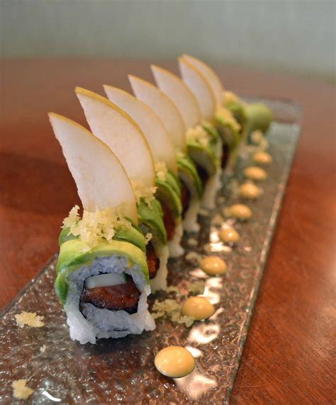 Spicy Dragon Roll with Asian Pear | Echo Palm Beach | Pinterest | Sushi ...