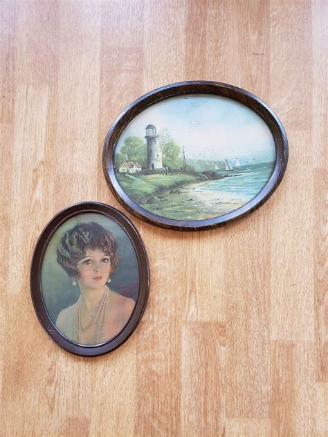 Vintage oval pictures metal oval picture frames wall decor 2 | Etsy ...