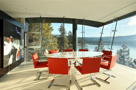 If It's Hip, It's Here (Archives): 5 Floors, Glass Elevator, Private Pier. Modern Lake House For ...