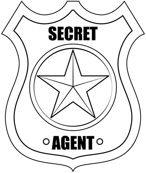 Secret Agent Badge coloring page - ColouringPages