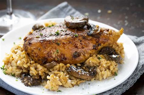 Skillet Chicken and Mushroom Risotto - I Am Homesteader