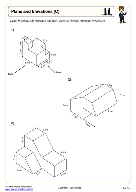 Plans and Elevations (C) Worksheet | Fun and Engaging 6th Grade PDF Worksheets