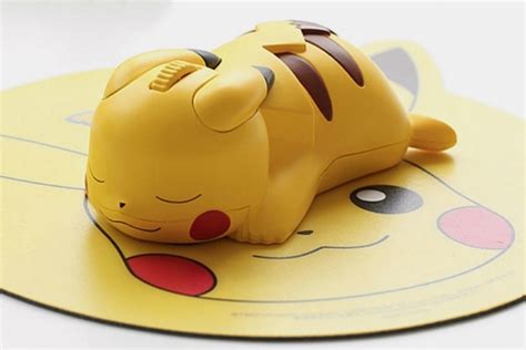 Brando Pokemon Pikachu Wireless Mouse Puts A Sleeping Pikachu On Your Mousepad - coolthings