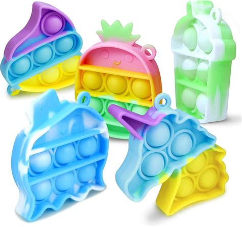 Sensory Toy Mini Push it Pop Fidget 5 Pack Small Poppit Anti-Anxiety ...