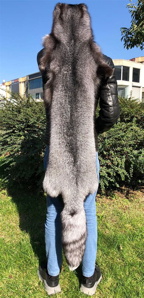 Genuine Silver Fox Fur 1st Class Fox Pelt Real Wild Fox Furs | Etsy