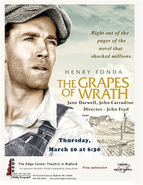 Edge Center for the Arts: Henry Fonda in “The Grapes of Wrath” March Classic in Bigfork