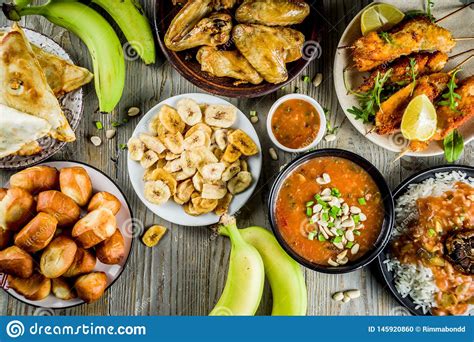 West African Food Assortment Stock Photo - Image of food, ginger: 145920860