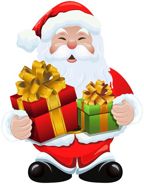 Santa Claus with Gifts PNG Clipart Image | Santa claus images ...