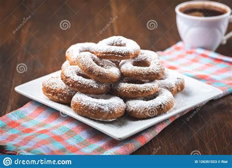 Coffee and homemade donuts stock image. Image of chocolate - 126351523