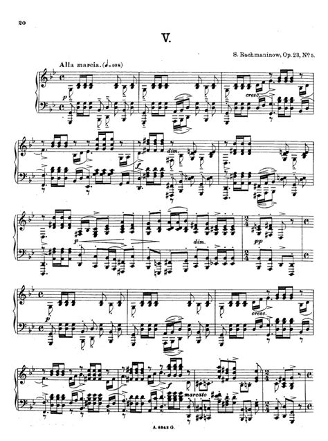 Op.23 No.5, Prelude in G minor free sheet music by Rachmaninoff ...