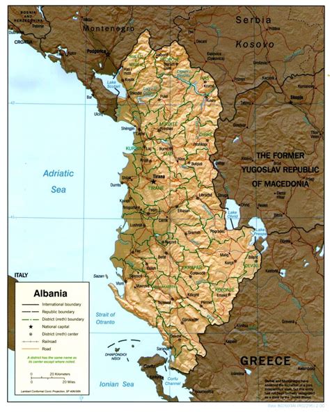 Albania Physical Map 2000 - Full size | Gifex