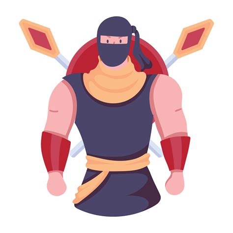 Trendy Ninja Avatar 24840658 Vector Art at Vecteezy